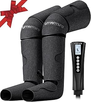 UMARMUNG Mothers Day Gifts for Mom, Wife, Women, Men, Dad, Fathers Day, Christmas, Birthday, Air Compression Massager with Heat for Foot, Leg, Knee, Works for Muscle Fatigue, Cramps, Swelling, Edema