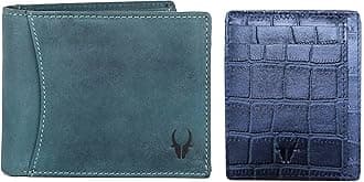Leather Wallet for Men, 73BLUE HUNTER+CRD BLUE CROCO