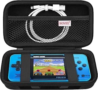 Carrying Case for WELLST·G Handheld Game -Preloaded 220 Retro Video Games, Mini Arcade Electronic Storage Organizer, Extra Mesh Pocket fits Cable, Black Cube (Case Only)