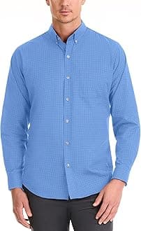 Van Heusen Men's No-Iron Long Sleeve Button Down Shirt, Comfortable Stretch Fabric