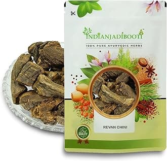 IndianJadiBooti Revand Chini | Indian Rhubarb Root (Rheum Emodi) | Natural Teeth Whitening Powder Ingredient | Supports Gum Health & Digestion | Whole Dried Herb | 250g Pack