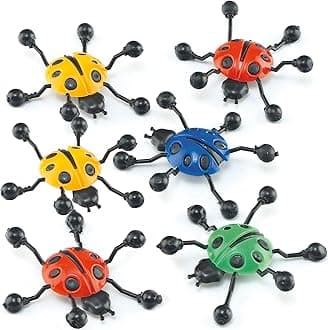 Baker Ross P3932 Ladybird Wall Crawlers - Pack of 6, Toys with Sticky Feet for Kids Small Gifts, Party Bags, Pocket Money Toys or to Reward Good Behaviour