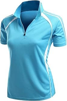 Xpril Women's Coolmax Collar 2 Tone Sporty Feel Functional Leisure Polo Tshirt