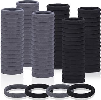 150 Pcs Seamless Elastic Hair Ties No Damage for Thick & Thin Hair, Ponytail Holders, Elastics, Soft Pony Tails Bands for Women, Black & Gray