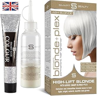 Ash Blonde Hair Dye with added Plex Hair Care Conditioner, Permanent Hair Color with Cool Ash Hair Toner for Blond Hair, Vegan Hair Dye, Cruelty-Free - Smart Beauty Hair Color