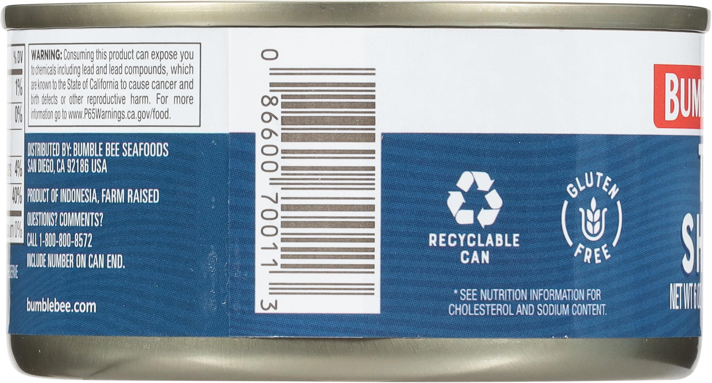 Bumble Bee Tiny Canned Shrimp, 6 oz Cans (Pack of 12) - Shrimp in Water, Cooked, Peeled, Deveined - 22g Protein per Serving - Gluten Free