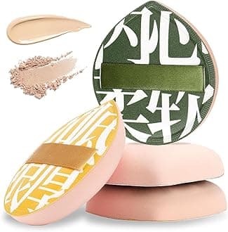Foundation Sponge, 4 PCS Korean Powder Puff for Women, Teardrop Setting Face Cushion Puff Soft Make Up Sponge for Concealer Liquid Cream and Powder, Beginner-Friendly, XL/L