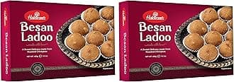 Haldiram's Besan Ladoo 400 G X 2 Box - 800 Gm | Authentic Laddu Taste | Made with Premium Ingredients | Handcrafted Indian Traditional Sweets | Indian Mithai | Fresh Products | Sweets Gift Pack