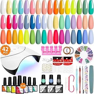 VANREESA Gel Nail Polish Kit with U V Light 24 Colors Gel Polish Nail Kit with Base Coat Glossy & Matte Top Coat Complete Nail Kit with Manicure Tools for Beginners Gifts for Women