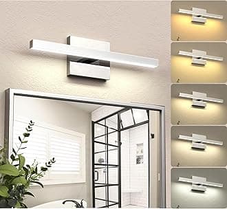 NIORSUN 15.7 inch Chrome Bathroom Vanity Light,12W 5CCT Dimmable LED Bathroom Lighting Fixtures Over Mirror, Modern Vanity Lights for Bathrooms Restroom Mirror- ETL Certified