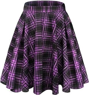 Women's Basic Midi Skirt Versatile Stretchy Flared Casual High Waisted Skirt