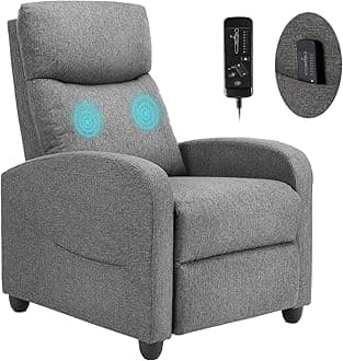 Smug Recliner Chair for Living Room, Linen Recliners, Home Theater Seating with Lumbar Support with Adjustable Backrest and Footrest, Modern Living Room Furniture with Padded Seat Backrest, Grey