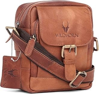 Genuine Leather Mini Sling Bag for Men | Compact, Durable & Stylish | Buckle Closure | Front Zip Pocket | 1-Year Warranty