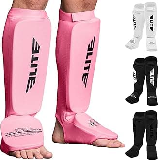 MMA Shin Pads for Muay Thai and Kickboxing, Protective Shin Guards with Instep Guard for Sparring and Training, for Adults, Kids, and Youth