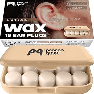 PQ Silicone Ear Plugs for Sleeping - and 15 Silicone Earplugs for Swimming - Noise Cancelling and Ear Protection with Gel - Sleep with 32 dB Noise Isolation Level, 15 pieces (Beige)
