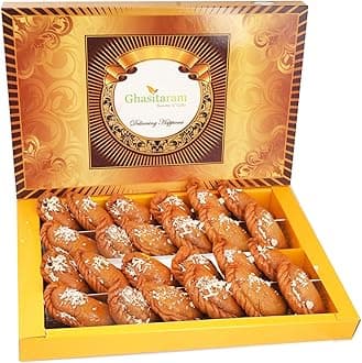Ghasitaram Gifts Holi Sweets Healthy Wheat Gujiya Box (800 g)