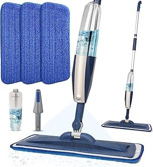 Mops for Floor Cleaning Wet Spray Mop with 14 oz Refillable Bottle and 3 Wash...