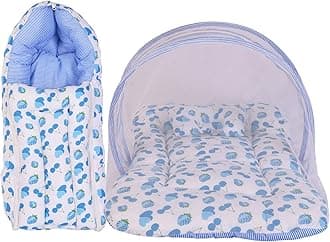 Babloo Tight Top Baby Bed New Born Baby Bedding Set | Mosquito Net | Sleeping Bag | Mattress | Carry Bag | Essentials Combo | Cotton | Infants | Boys & Girls | Beds | Cot Mattresses (0-6 Months)
