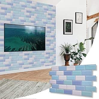 NOVECRAFTO 3D Wall Panels - 4 Sheets Covering 19.84 sqft (1.84 sqm) Decorative PVC Plastic Cladding Panel Size - 37.79 x 18.89 in (96 x 48 cm) – Subway Tile Pattern in Pastel Mix Colours