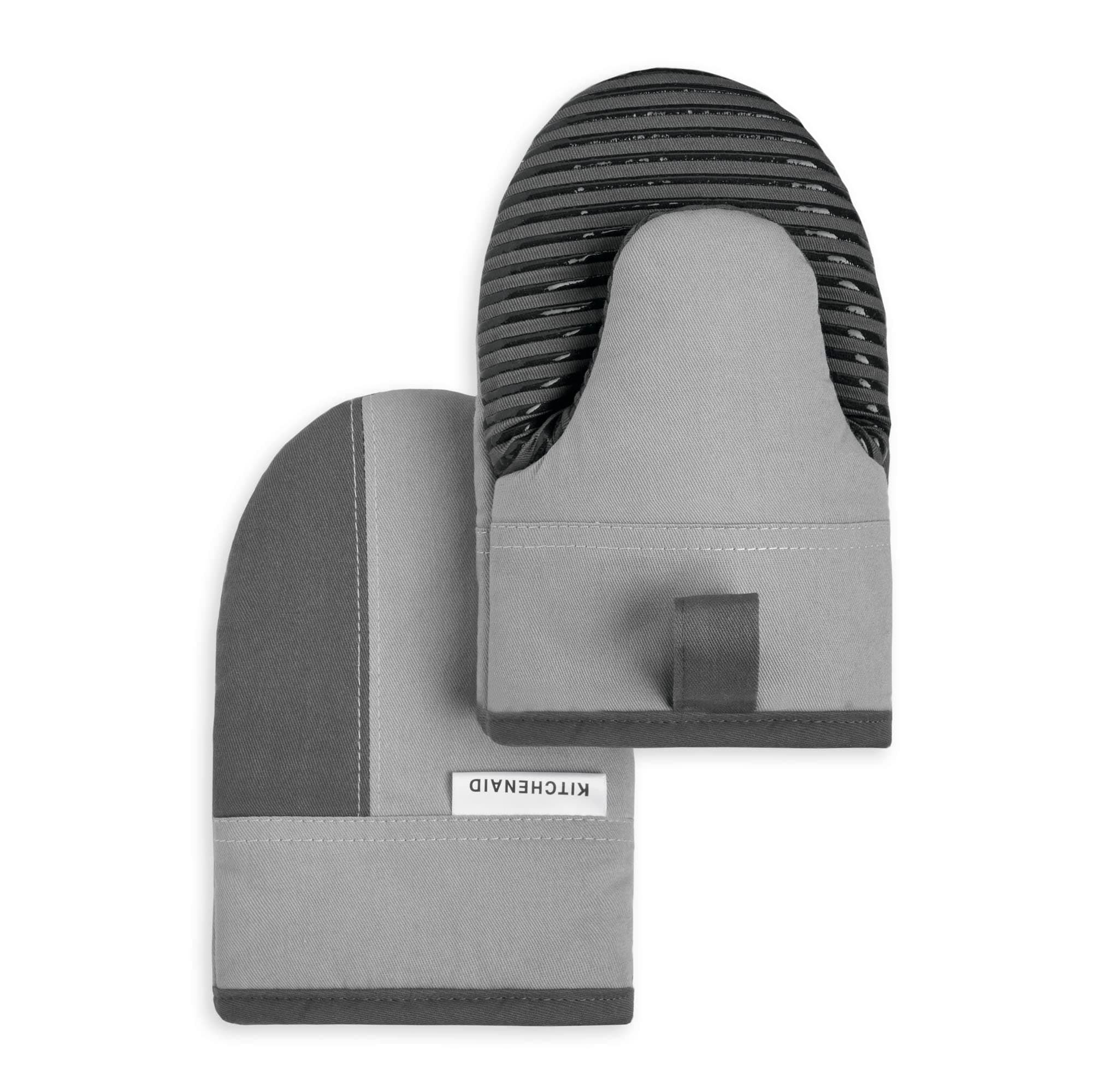 KitchenAid Kitchen Aid Beacon Mini Oven Mitt Set, 5.5"x8", Cool Grey/Contour Silver 2 Count