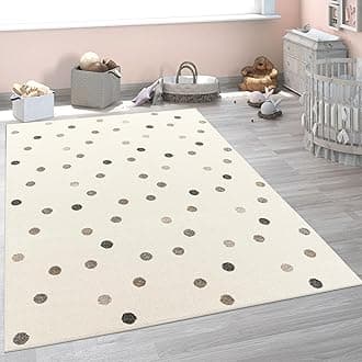 Paco Home Children's Rug Child's Room Girls Boys Various Motifs And Sizes, Size:133 cm square, Colour:Beige 3