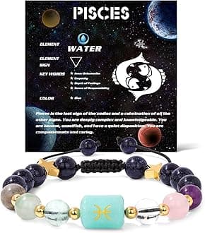 GolbalJew Zodiac Bracelets for Women 12 Constellations Healing Crystal Stone Beads Bracelet Birthday Zodiac Gifts Horoscope Spiritual Bracelet