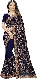 Gorgette Saree Zari Work Sari Unstitched Blouse