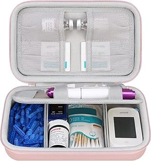 Diabetic Supplies Travel Case, Glucose Meter Portable Storage Bag, Diabetic Care Kits Organizer Holder, Diabetic Supply Carrying Case for Glucose Meter Insulin Pen Blood Sugar Test Strips,Gold
