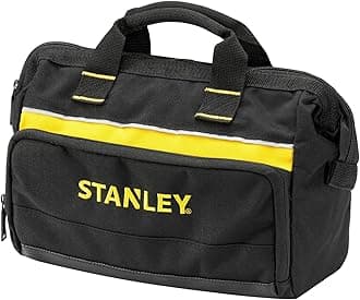 Tool Bag 30 x 25 x 13 cm in Resistant 600 x 600 Denier with 8 Interior 2 Exterior Pockets and Reinfored Base 1-93-330, Black, 12"