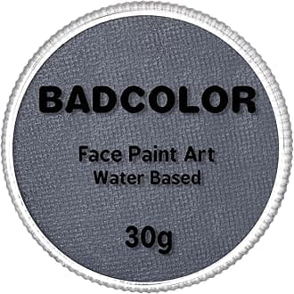 Grey Face Body Paint(30gm), Water Activated Gray Face Painting Kit for Kids & Adults, Non-Toxic SFX Makeup Facepaint for Halloween Grayscale Raven Zombie Costume Cosplay Parties