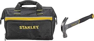 StanleyTool Bag 30 x 25 x 13 cm in Resistant 600 x 600 Denier with 8 Interior 2 Exterior Pockets and Reinfored Base 1-93-330 & STANLEY STHT0-51310 20oz Fiberglass Curved Claw Hammer, 570g