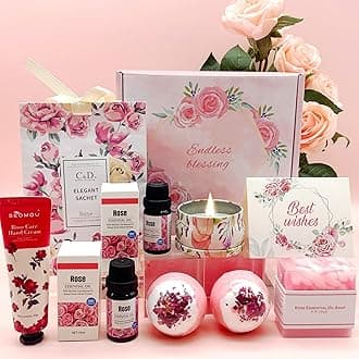 Birthday Pamper Gifts for Women, Unique Skin Care Hampers Set for Her Wife Friend Sister, Female Relaxation Spa Ladies Bath Set Get Well Soon Presents Self Care Friendship Thank You Gift