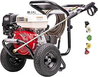 Cleaning PS60869 PowerShot 4000 PSI Gas Pressure Washer, 3.5 GPM AAA Triplex Pump, Honda GX270 Engine, Includes Spray Gun, Wand, 5 QC Nozzle Tips, 3/8-inch x 50-Foot Monster Hose, 49-State