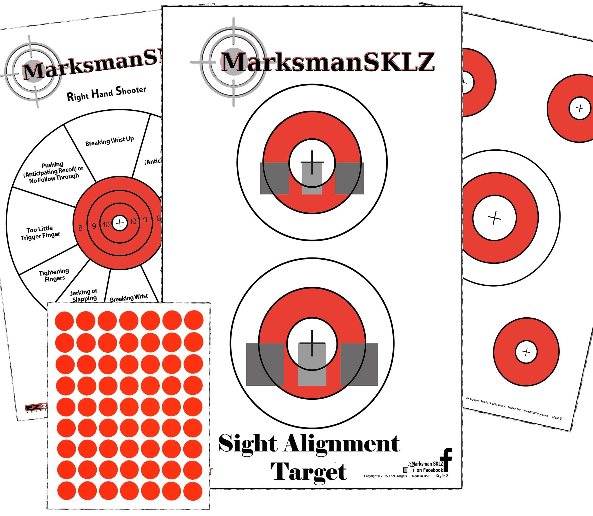 Training Shooting Targets- 10 Diagnostic - 10 Sight Alignment - 10 Bulls Eye Targets || Pack of 30 Pistol Practice Paper Target | for Men and Women | Shooting Accessories | Great
