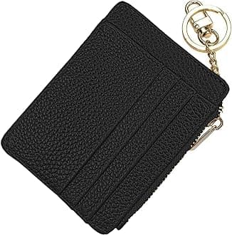 woogwin Slim RFID Credit Card Holder for Women Mini Front Pocket Wallet Purse With Keychain