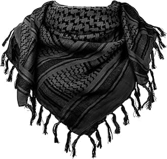Military Shemagh Tactical Desert Scarf, 100% Cotton Keffiyeh Neck Head Scarf Wrap for Men Women