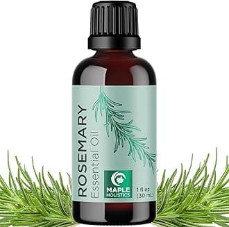 Pure Rosemary Oil for Hair Skin and Nails - 100% Pure Undiluted Rosemary Essential Oil with Dropper for Topical Uses Aromatherapy Diffusing and Home and Beauty DIYs - Vegan and Cruelty Free (1 Fl Oz)