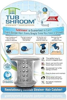 TubShroom The Revolutionary Tub Drain Protector Hair Catcher/Strainer/Snare, Gray