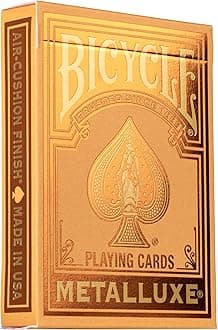 Bicycle Metalluxe Orange Playing Cards - Premium Metal Foil Finish - Poker Size