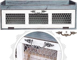Felt Creative Home GoodsFarmhouse Chicken Wire Countertop Shelving Organizer - Decorative Kitchen Pantry Storage Cabinet - Rustic Counter Storage Display - Country Kitchen Island Decor, Coastal