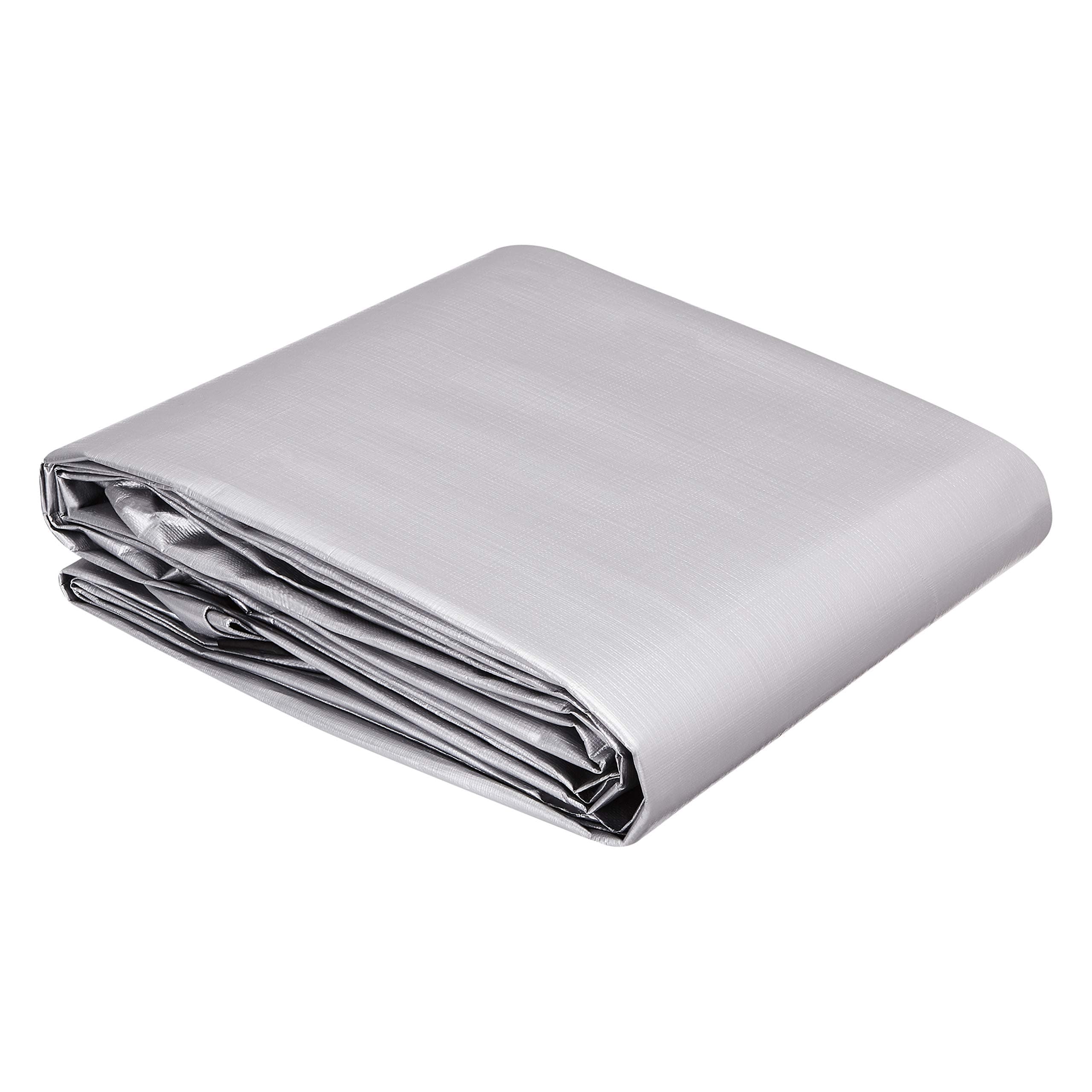 Amazon Basics Multi Purpose Waterproof Poly Tarp Protective Cover, 12x20ft, 16MIL Thick, Silver/Black, 1-Pack