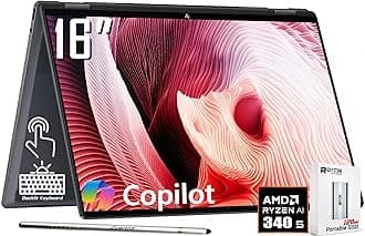 HP OmniBook X Flip 2-in-1 Copilot+ AI PC Laptop, 16" 2K Touchscreen, AMD 6-Core Ryzen AI 5 340(>Intel i5-13420H), 16GB LPDDR5X, 1TB SSD, 5MP IR Webcam, Backlit KB, W/128GB PSD&Stylus, Win11 Home