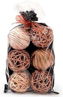 ANDALUCA Decorative Vase Filler Bag with Orbs, Balls (Rustic Copper)