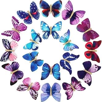 18 Pieces Glitter Butterfly Hair Clips for Girls Teens Women Hair Accessories (Mysterious Styles)