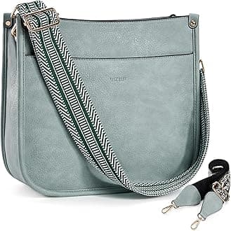 Crossbody Bags for Women Designer Leather Hobo Handbags With 2 Adjustable Leopard Guitar Strap Shoulder Bucket Bags, A20-green, Retro