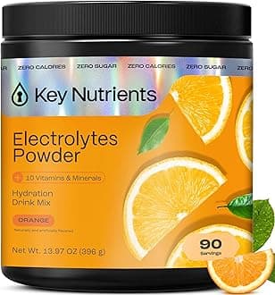 - KEY NUTRIENTS Multivitamin Electrolytes Powder No Sugar - Tangy Orange Electrolyte Powder - Endurance & Energy Supplement - Hydration Powder - No Calories - 90 Servings - Made in USA