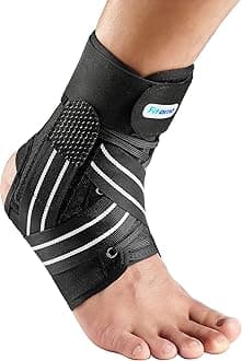 Quick Lace Up Ankle Brace for Women Men with Removable Side Splints, Adjustable Ankle Support for Sprained Ankle Injury Recovery, Ankle Stabilizer for Basketball Volleyball Tennis, 1 Unit