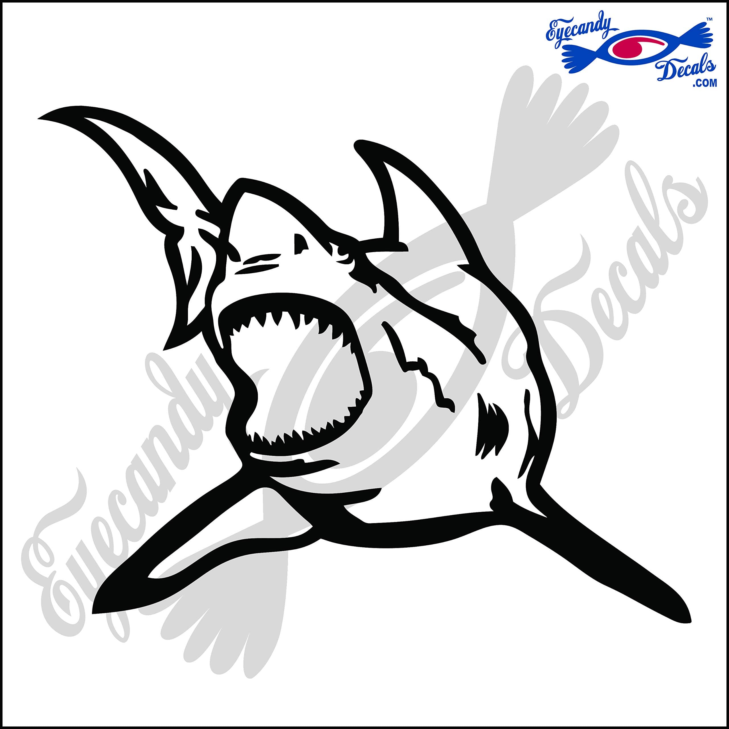 Eyecandy Decals Shark 1 6" Decal Sticker Black