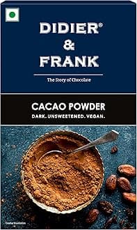 Didier & Frank Pure Cacao Powder 80g- Unsweetened Dark Cocoa for Baking, Keto Desserts, Healthy Smoothies, Brownies, Hot Chocolate & Cakes