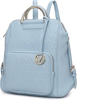 MKF Collection Signature Women Backpack, Vegan Leather Travel Bag Top-Handle Fashion Daypack Business Work Bag by Mia K